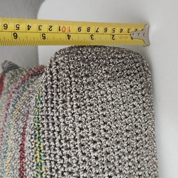 The Sak womens shoulder bag crochet neutral gray stripes - Picture 15 of 17